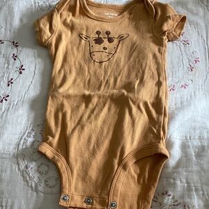 Carter's Brown Giraffe Print Bodysuit